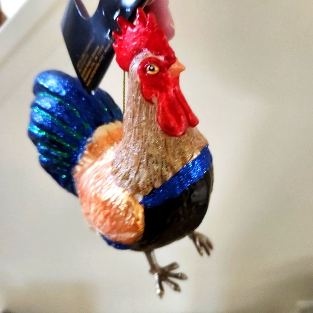 New Glass Rooster Ornament Christmas Hobby Lobby Gift Decor